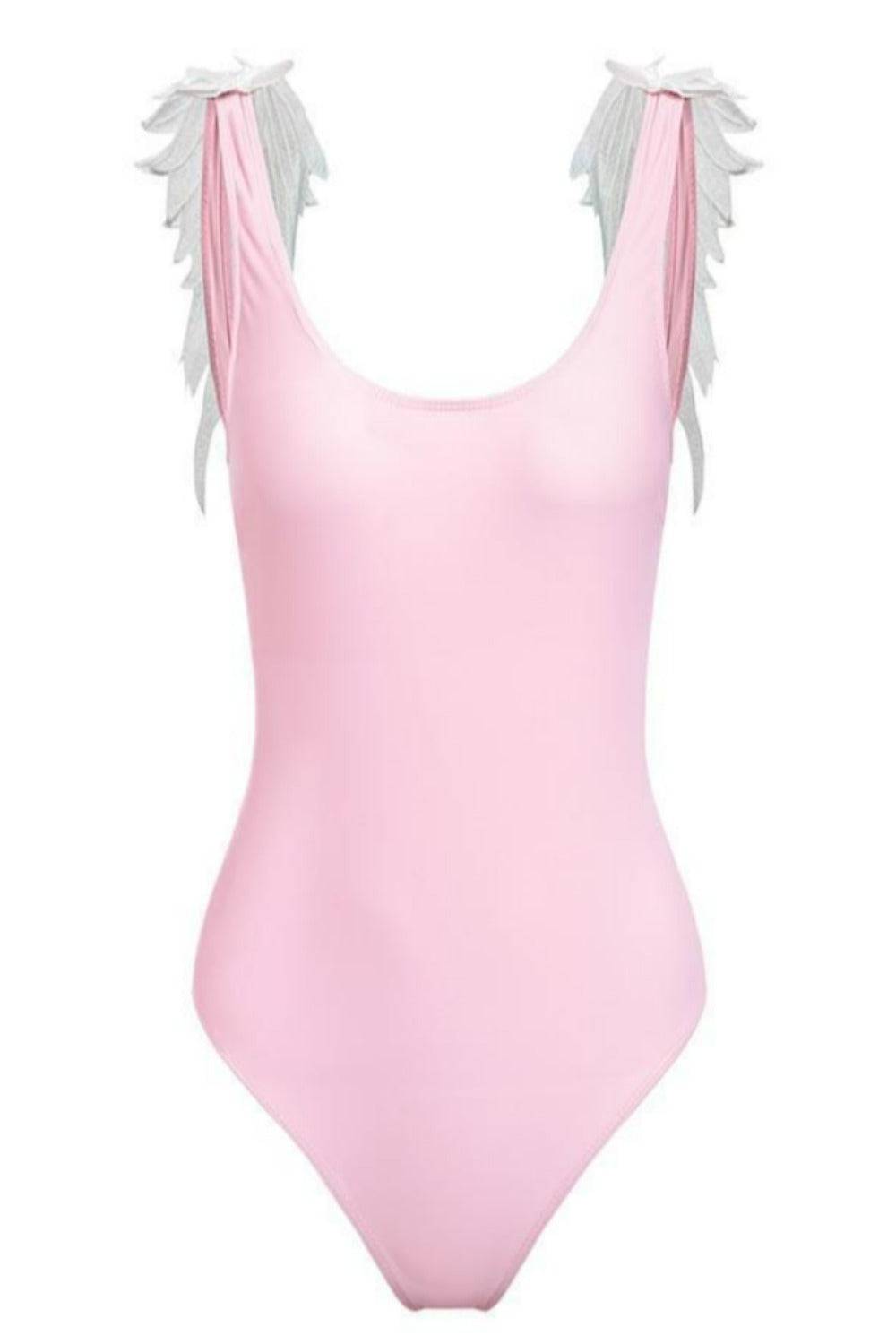 Mommy And Me Swimsuits With Angel Wings - Pink - TGC Boutique - Mom and Daughter Swimsuit