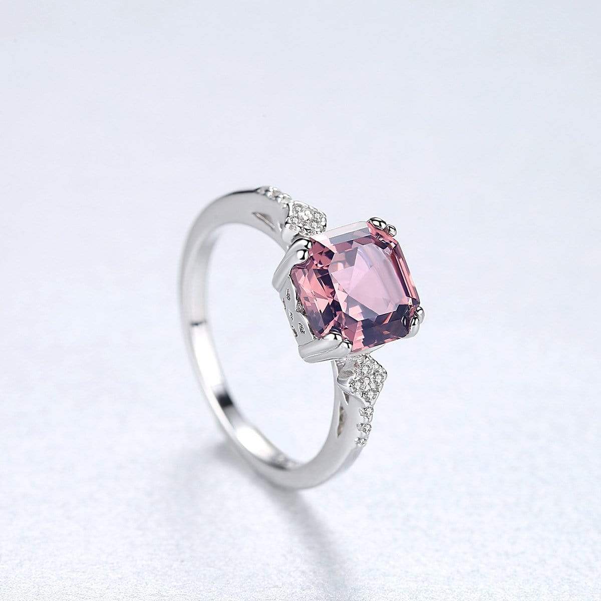 Morganite 925 Sterling Silver Ring Set set - TGC Boutique - Engagement Ring Set