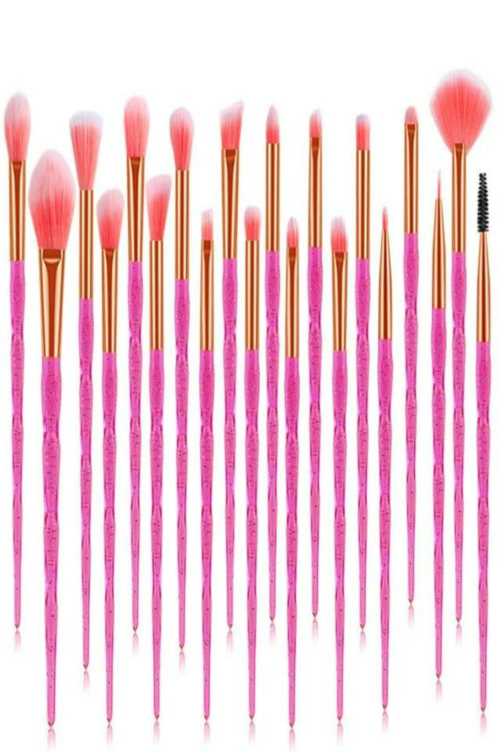 Multicolor Diamond Makeup Blending Brushes Set - 20 Pcs - TGC Boutique - Makeup Brush Set