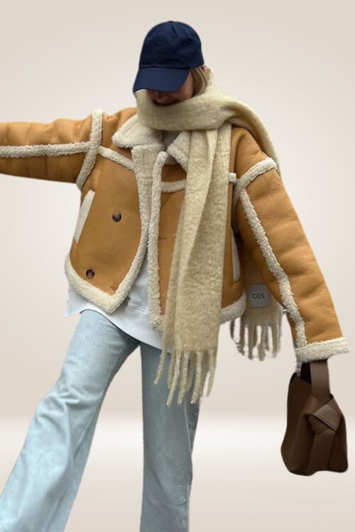 Mustard Mellow Shearling Winter Jacket - TGC Boutique - Bomber Jacket