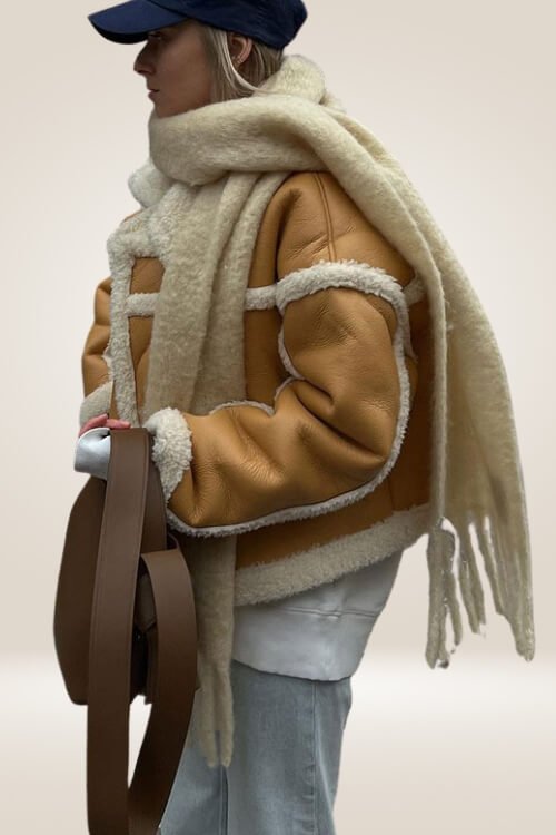 Mustard Mellow Shearling Winter Jacket - TGC Boutique - Bomber Jacket