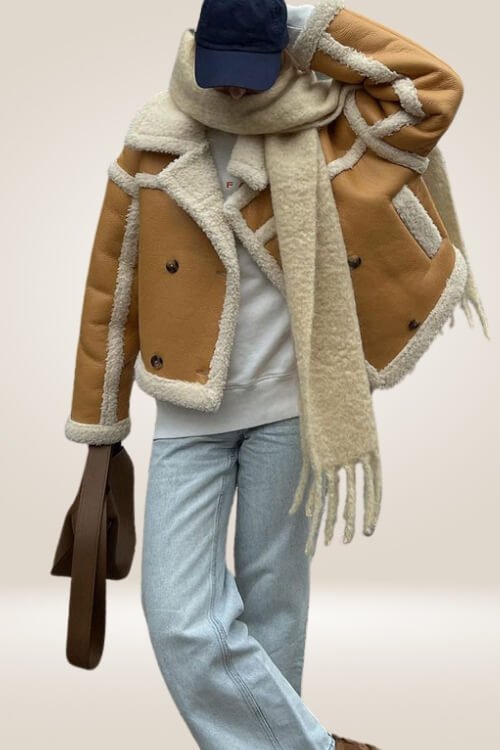 Mustard Mellow Shearling Winter Jacket - TGC Boutique - Bomber Jacket