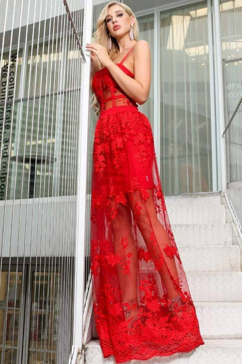 My Moment To Shine Red Lace Corset Dress - TGC Boutique - Red Bodycon Dress