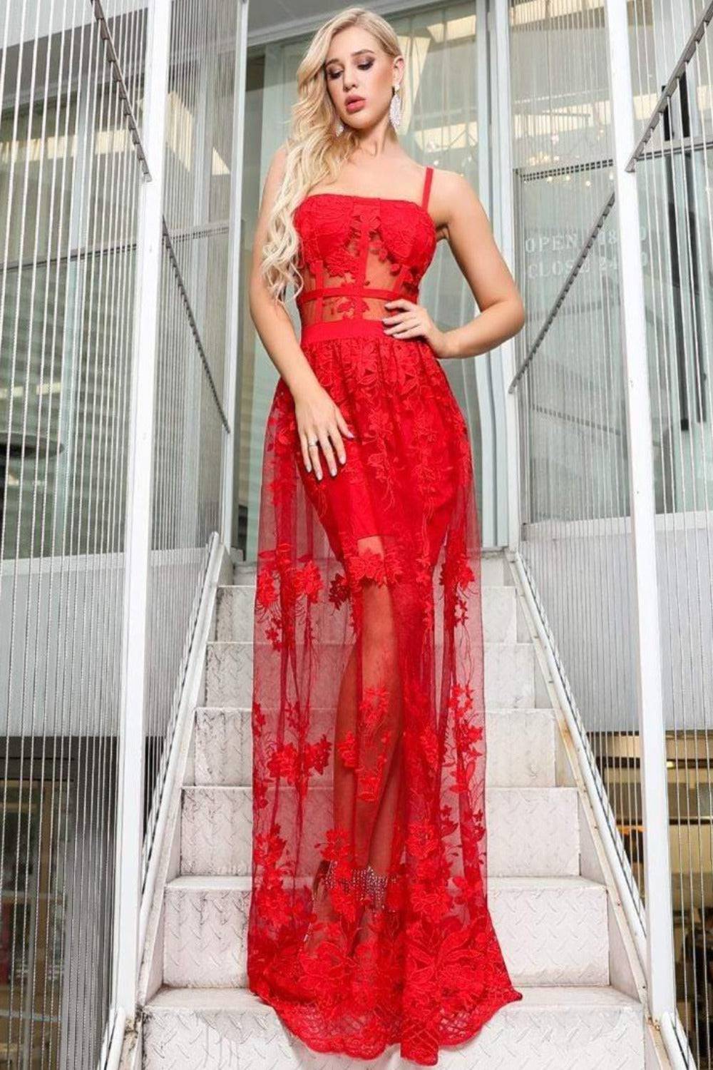 My Moment To Shine Red Lace Corset Dress - TGC Boutique - Red Bodycon Dress