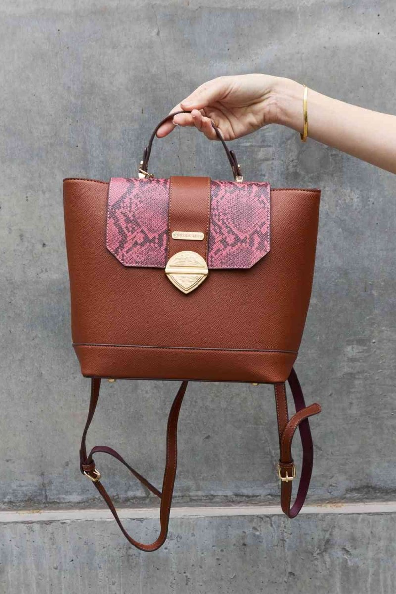 Nicole Lee Python Trio: Backpack, Crossbody & Pouch Set - TGC Boutique - Handbag Set