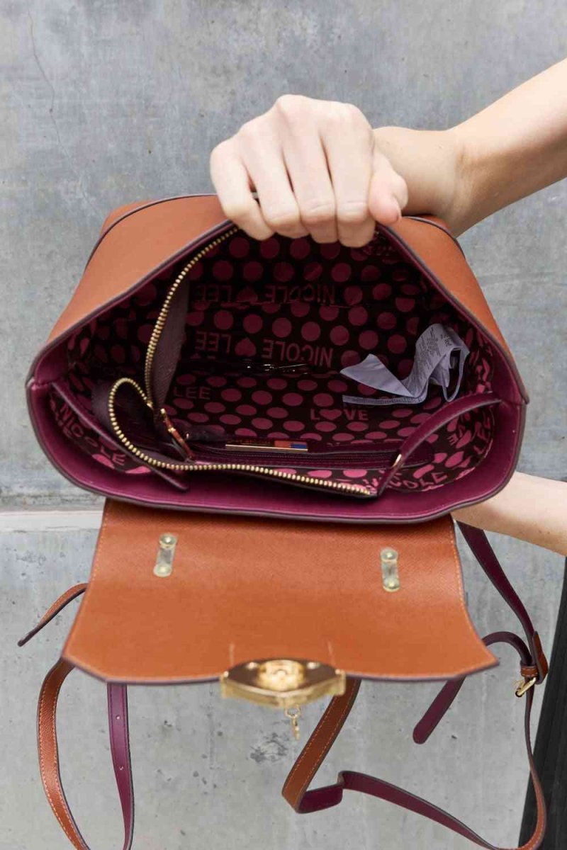 Nicole Lee Python Trio: Backpack, Crossbody & Pouch Set - TGC Boutique - Handbag Set
