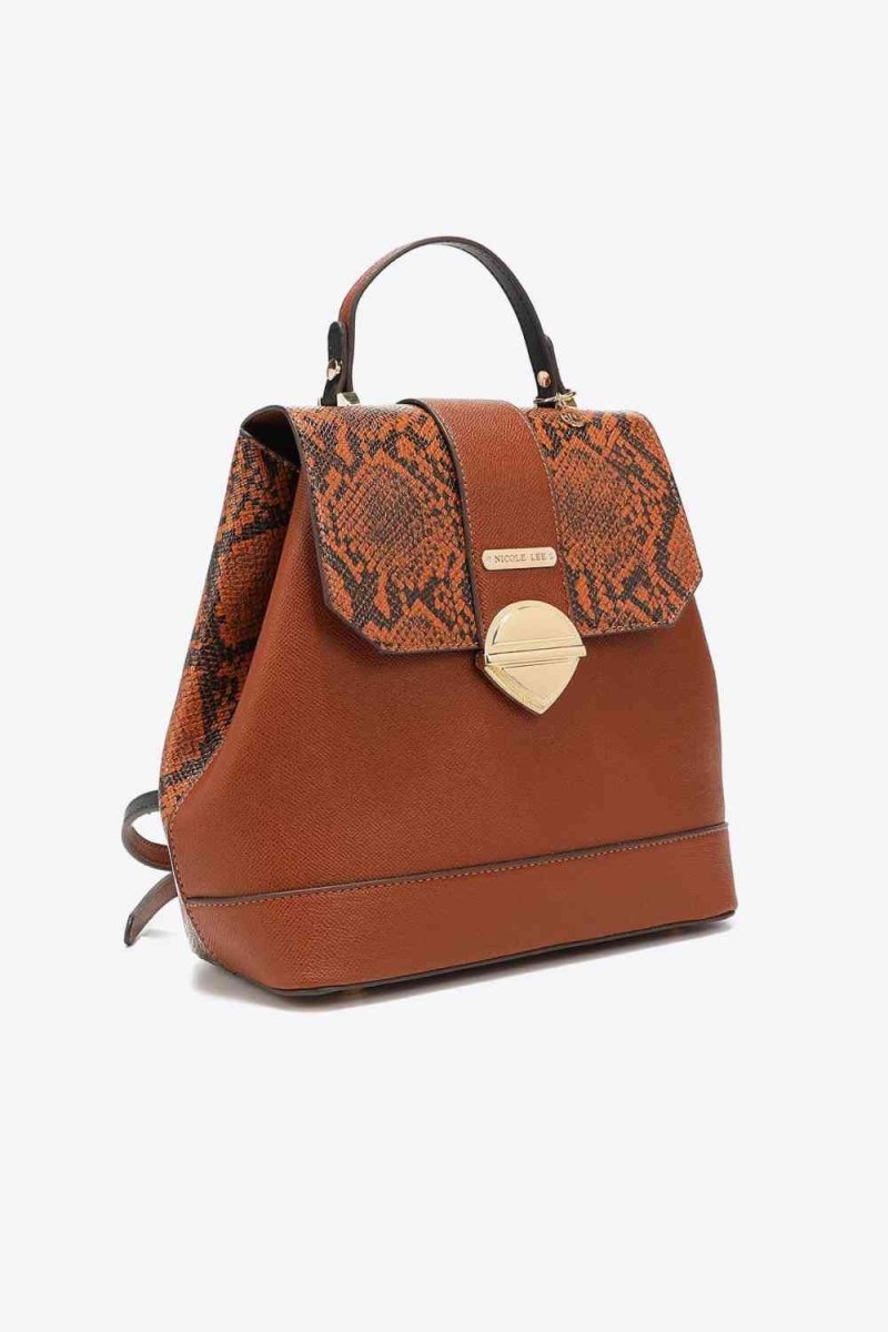 Nicole Lee Python Trio: Backpack, Crossbody & Pouch Set - TGC Boutique - Handbag Set
