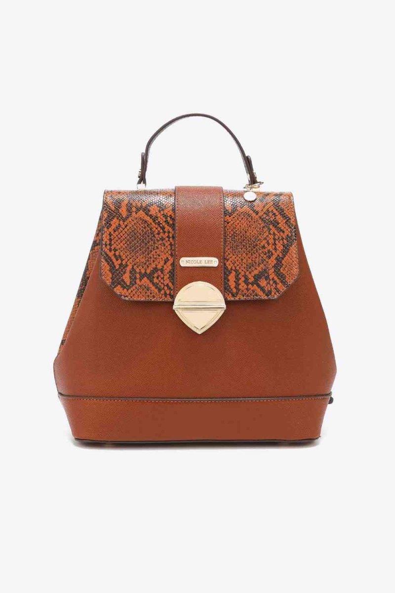 Nicole Lee Python Trio: Backpack, Crossbody & Pouch Set - TGC Boutique - Handbag Set