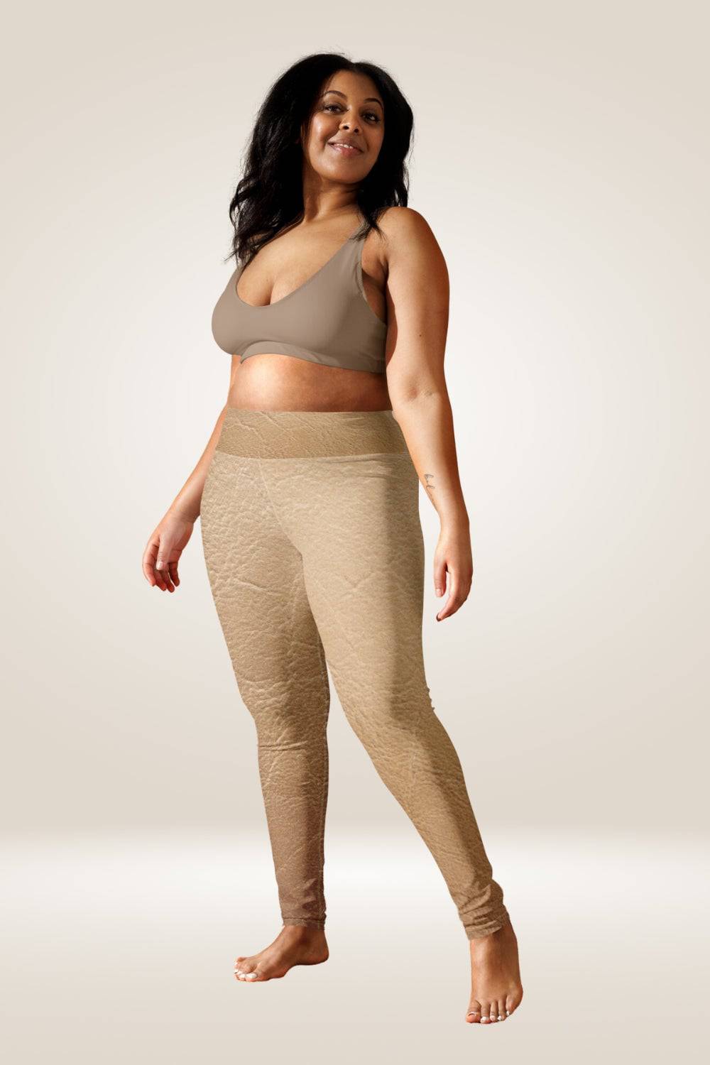 Nude Faux Leather Leggings - TGC Boutique - Leggings