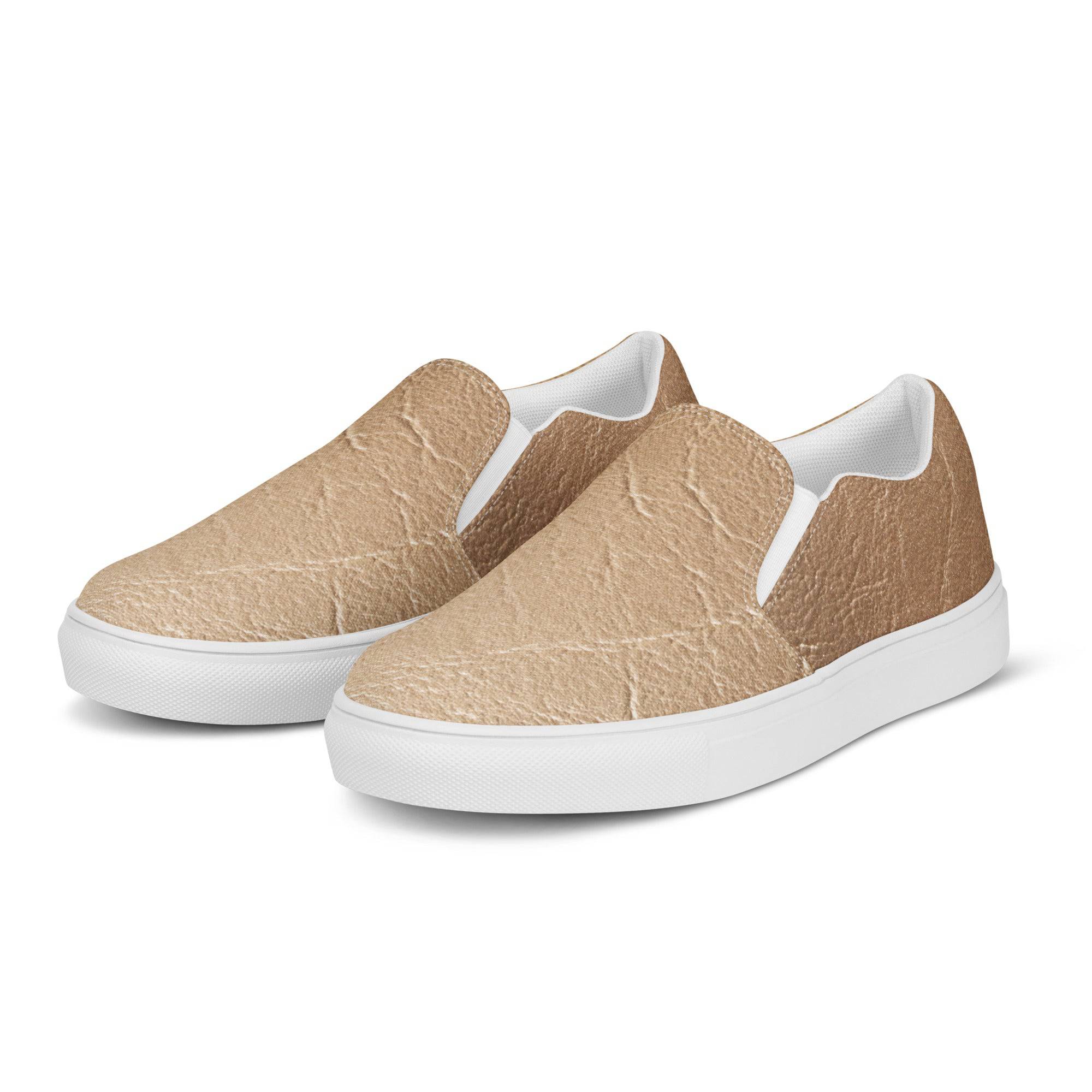Nude Leather Print Slip On Canvas Shoes - TGC Boutique - Sneakers