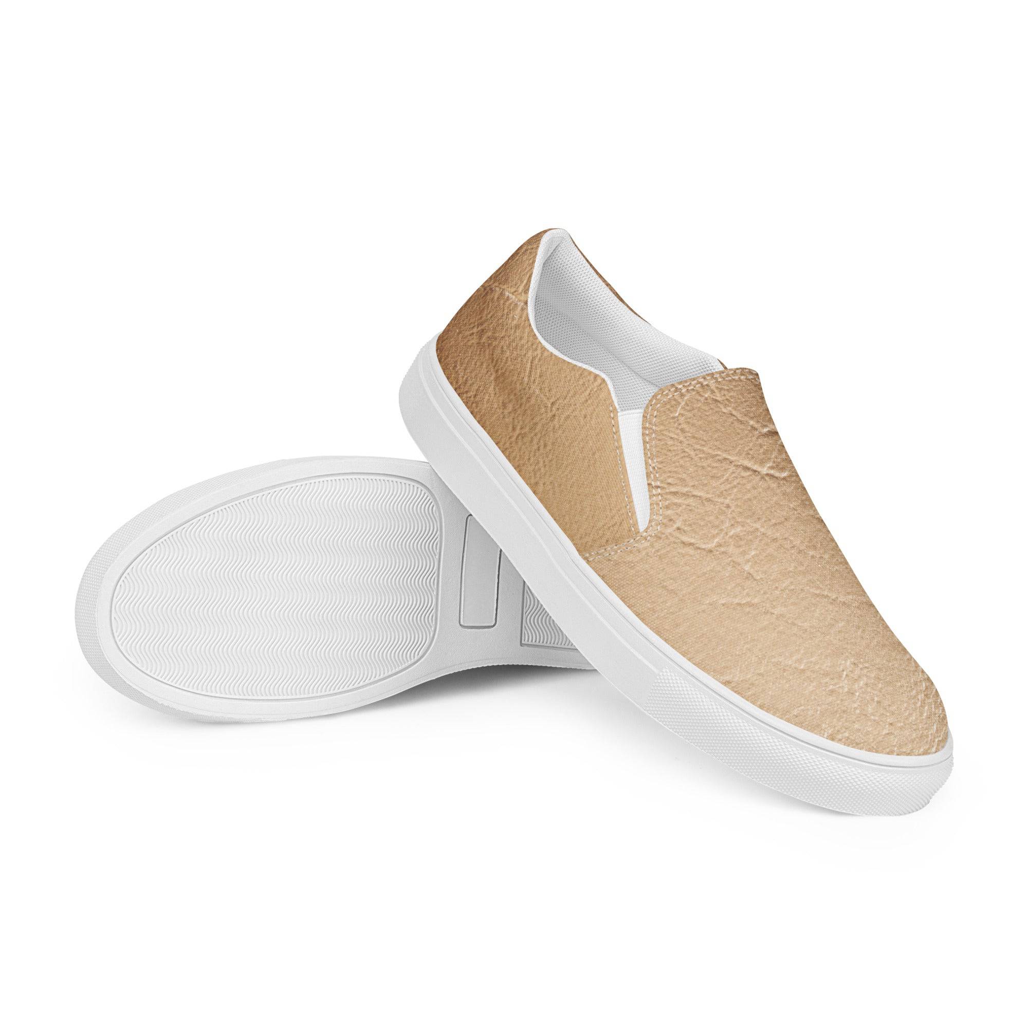 Nude Leather Print Slip On Canvas Shoes - TGC Boutique - Sneakers
