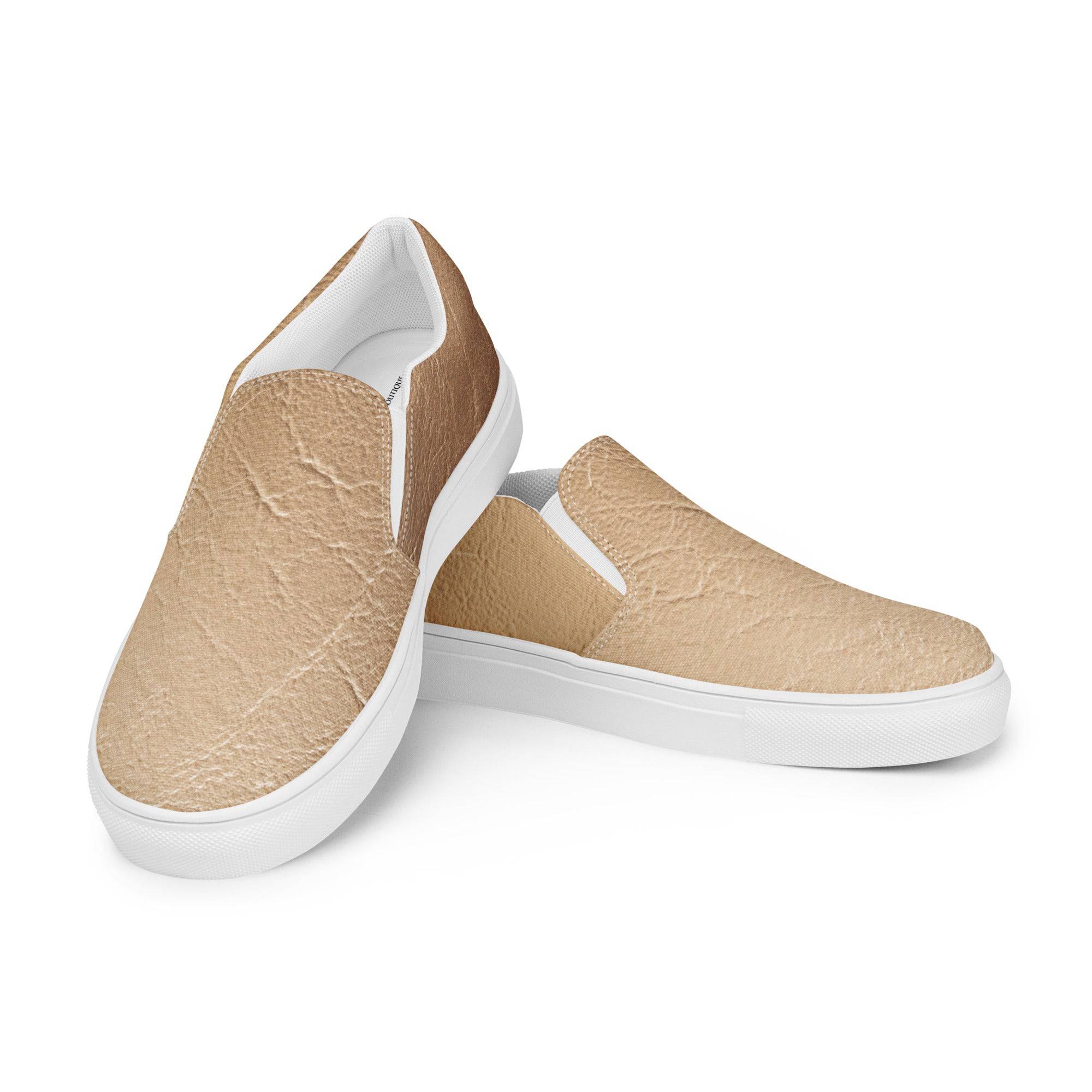 Nude Leather Print Slip On Canvas Shoes - TGC Boutique - Sneakers