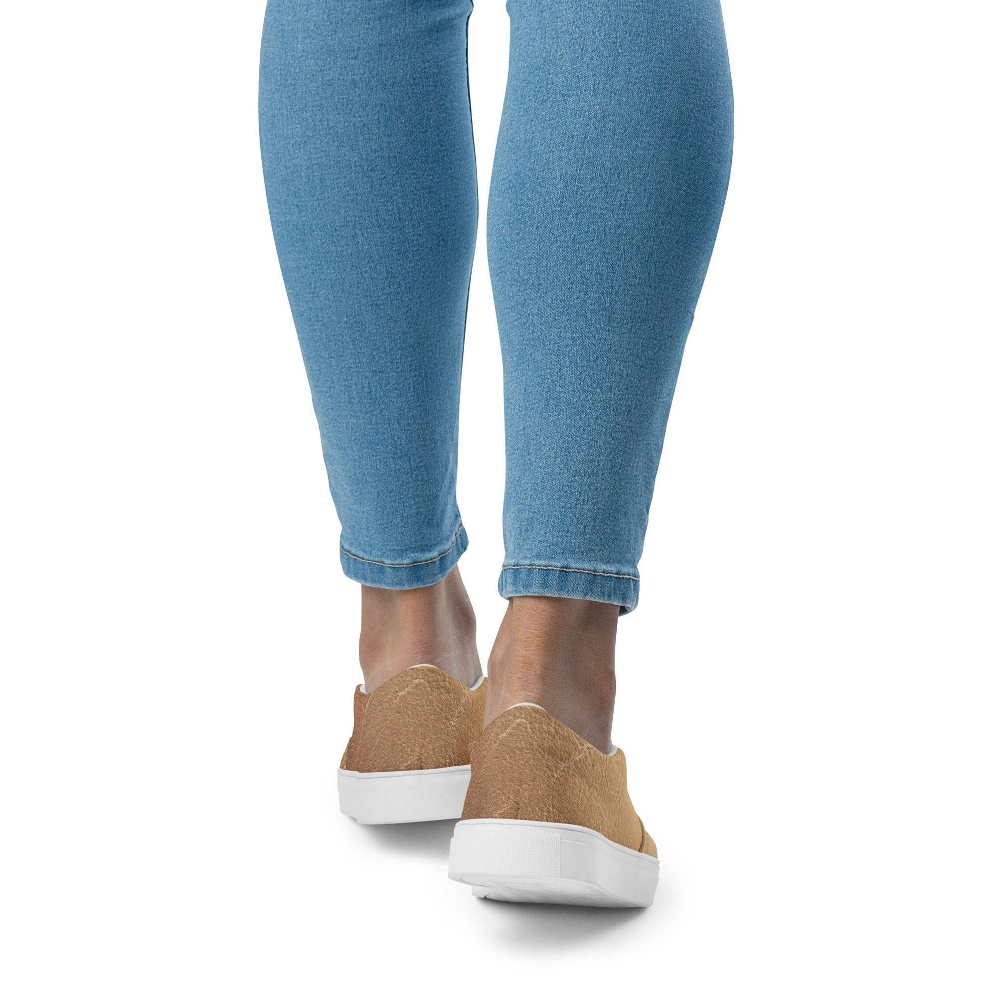 Nude Leather Print Slip On Canvas Shoes - TGC Boutique - Sneakers