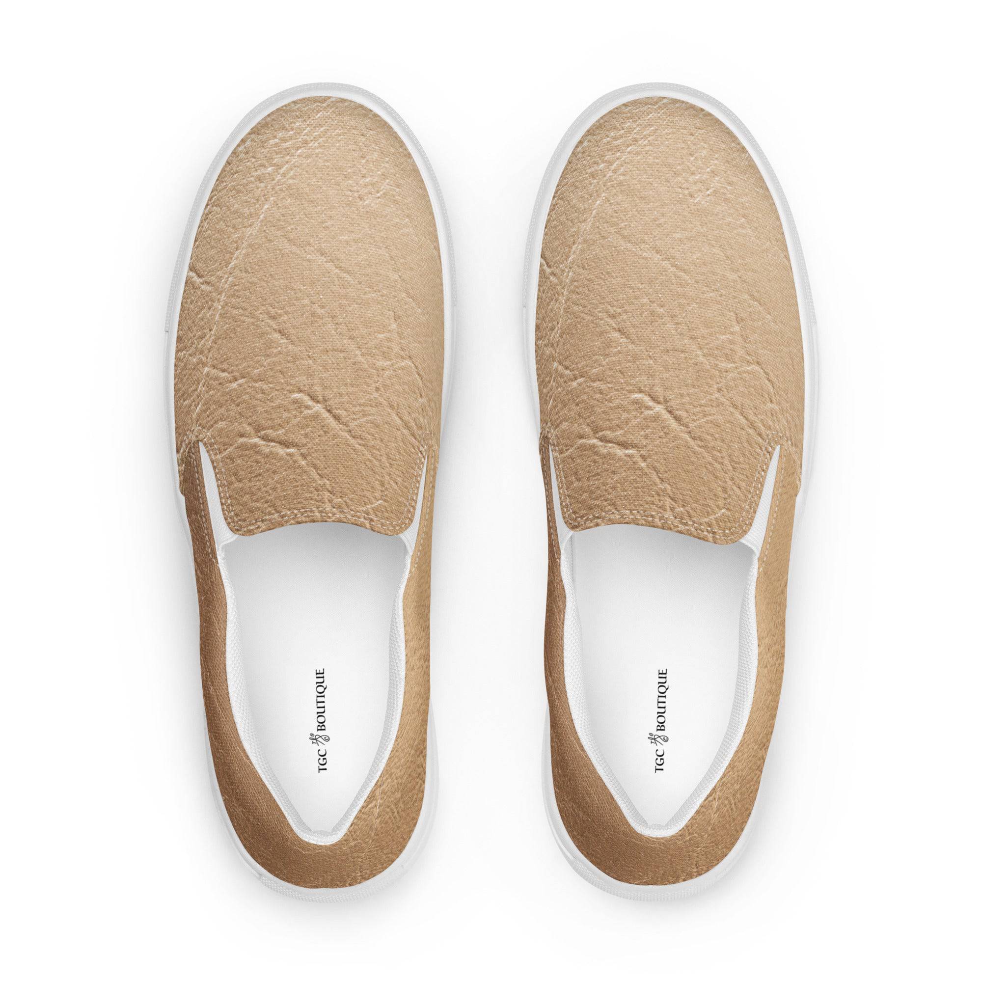 Nude Leather Print Slip On Canvas Shoes - TGC Boutique - Sneakers