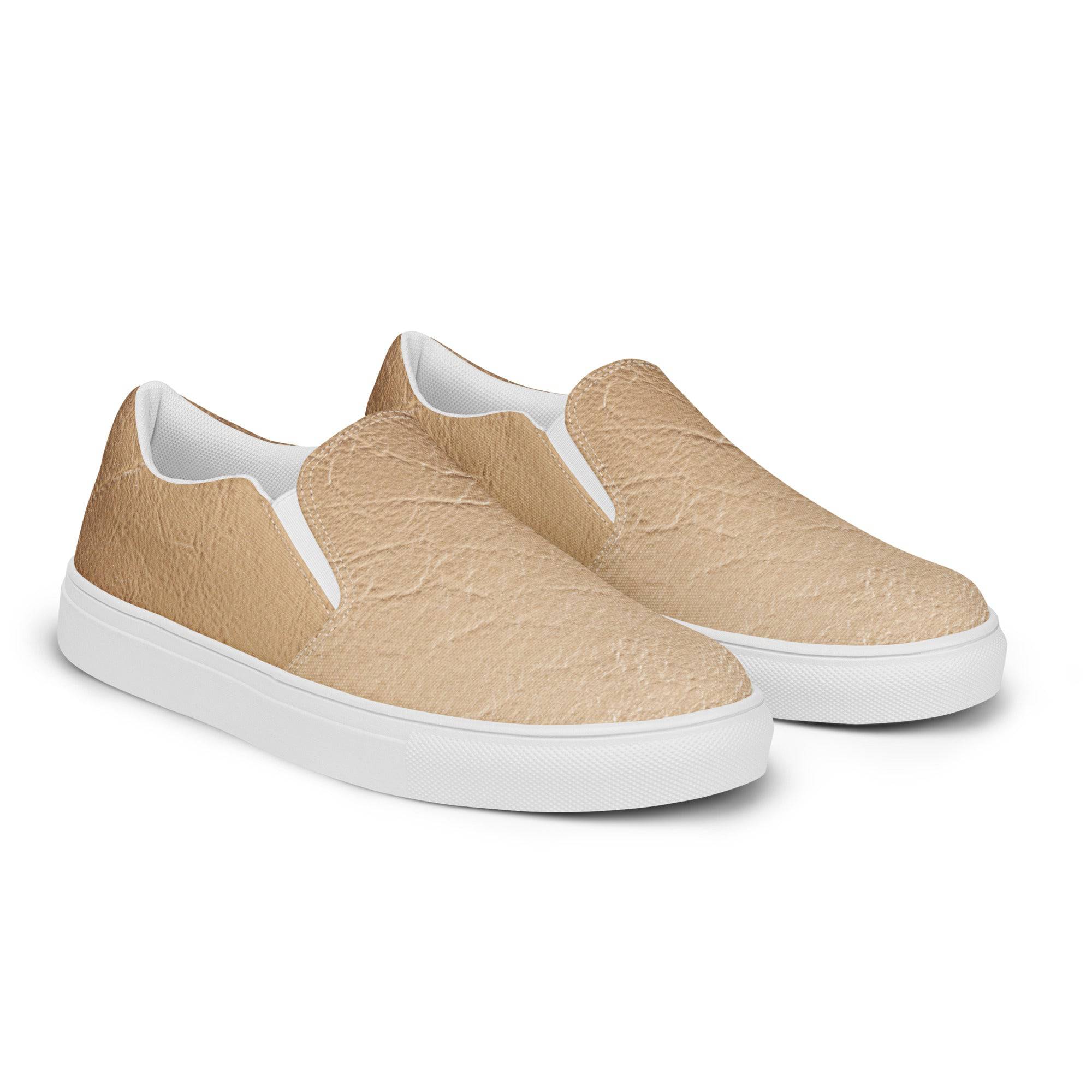 Nude Leather Print Slip On Canvas Shoes - TGC Boutique - Sneakers