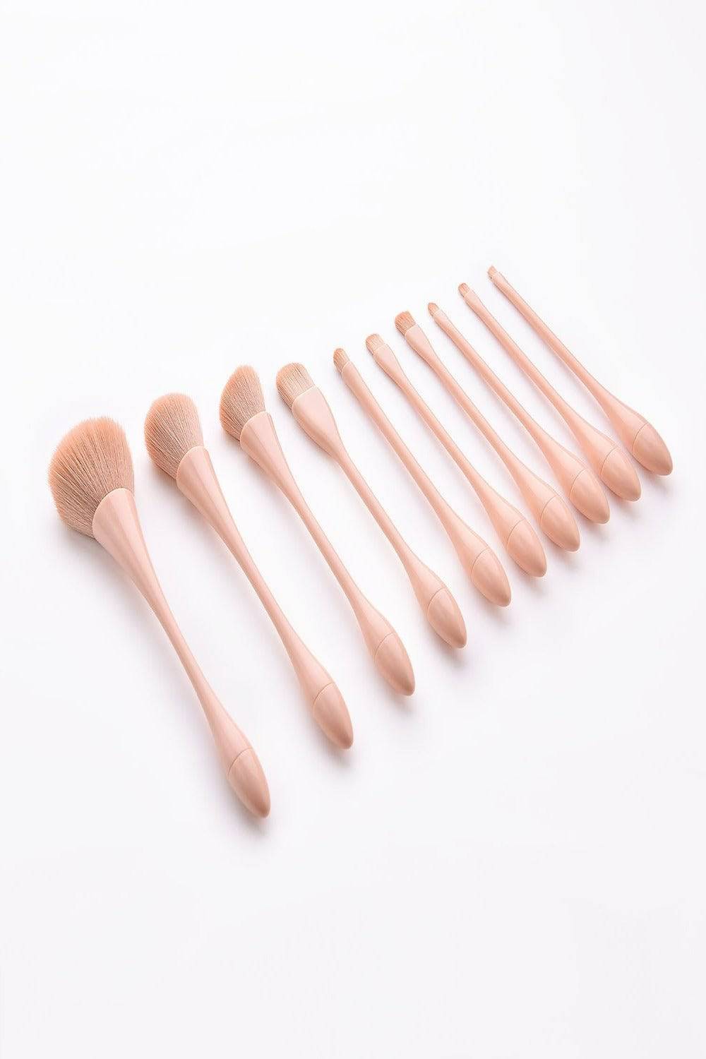 Nude Pink Makeup Brushes Set - 10 Pcs - TGC Boutique - Makeup Brush Set