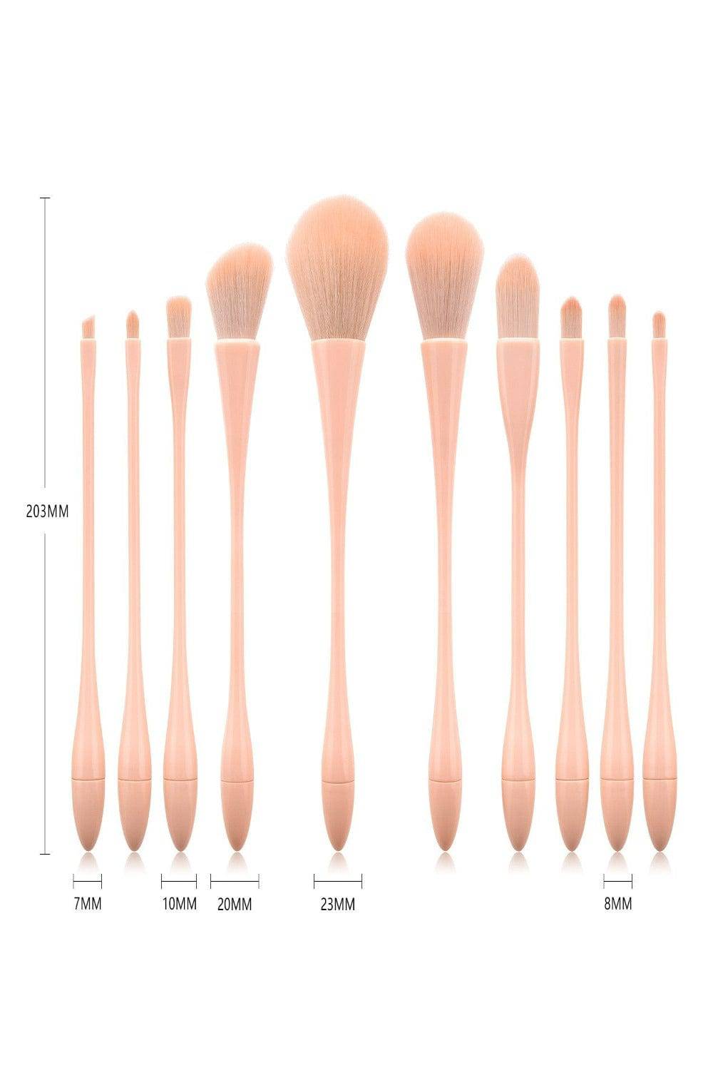 Nude Pink Makeup Brushes Set - 10 Pcs - TGC Boutique - Makeup Brush Set