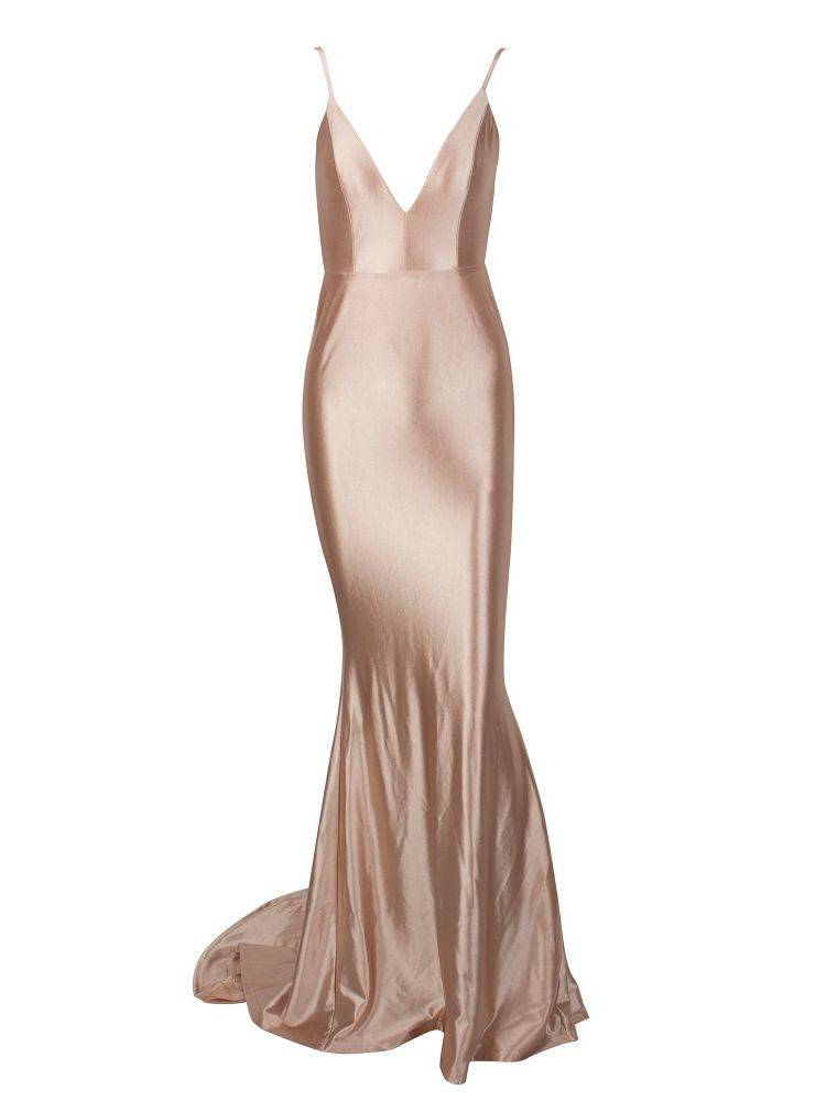 Open Back Satin Maxi Dress - TGC Boutique - Maxi dress