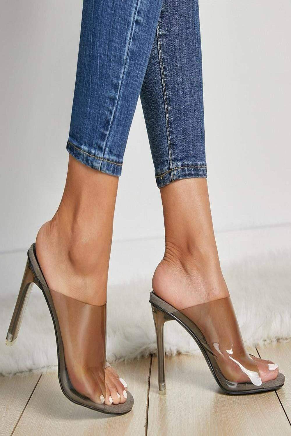Open Toe Lucite Clear High Heel Sandals - TGC Boutique - High Heel Sandals