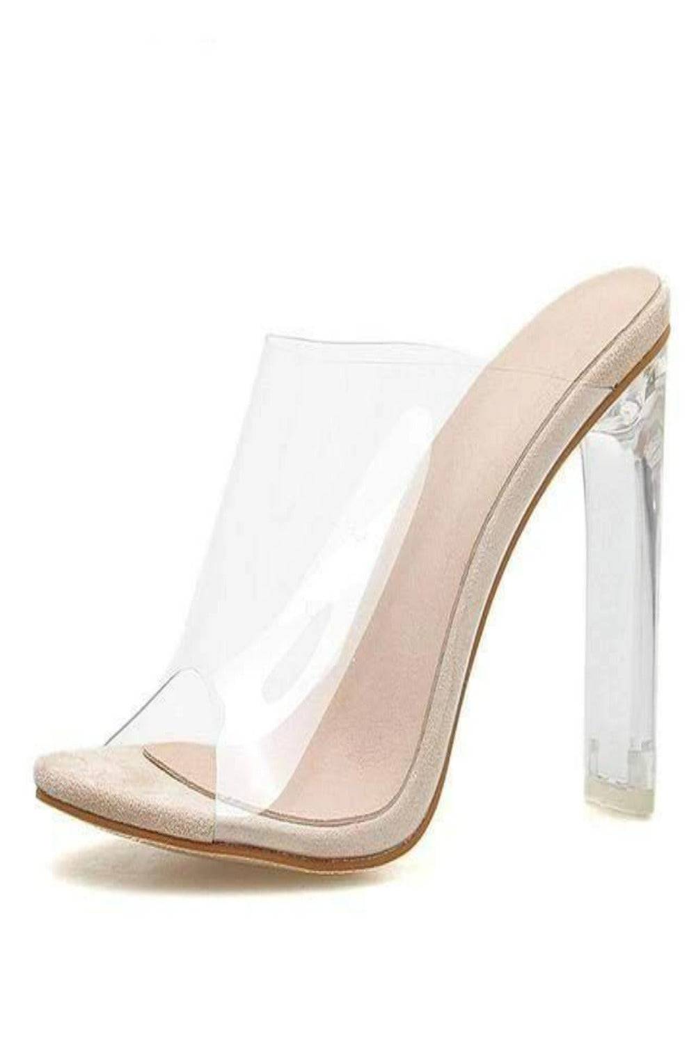 Open Toe Lucite Clear High Heel Sandals - TGC Boutique - High Heel Sandals