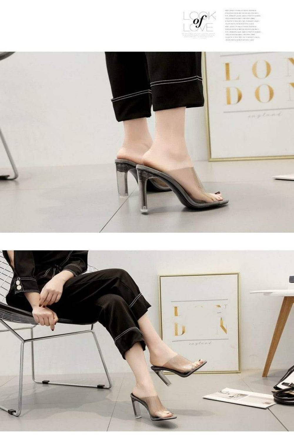 Open Toe Lucite Clear High Heel Sandals - TGC Boutique - High Heel Sandals