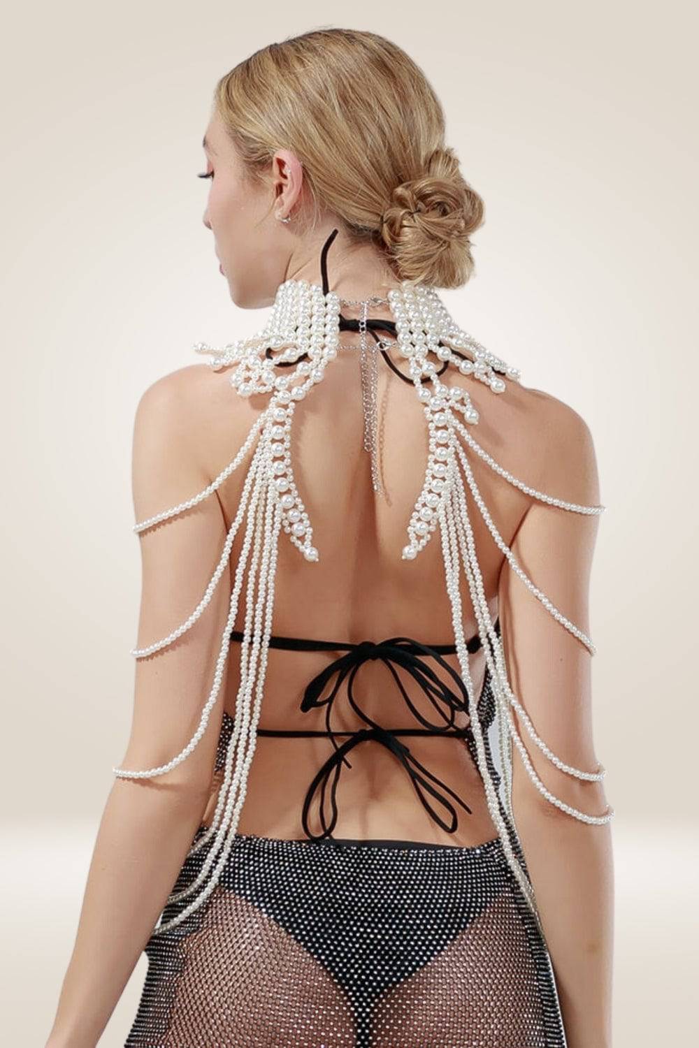 Pearl Body Chain Choker Layered Necklaces - TGC Boutique - Body Necklace