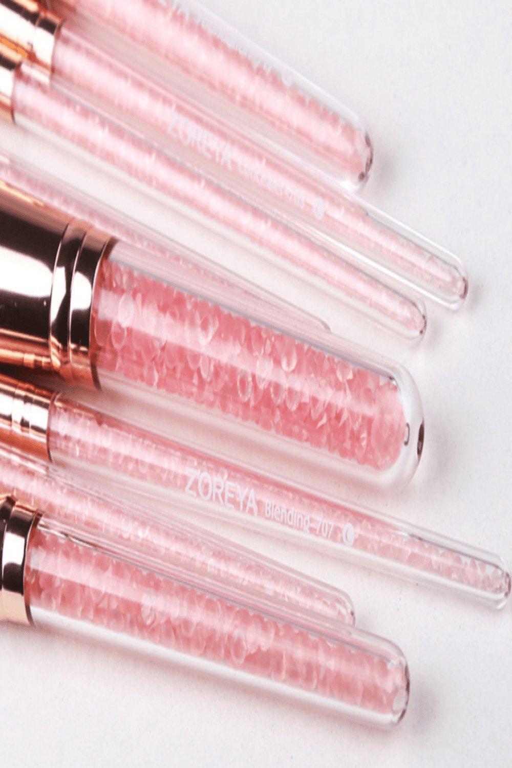 Pink Crystal Makeup Brushes Set - 8 Pack - TGC Boutique - Makeup Brush Set