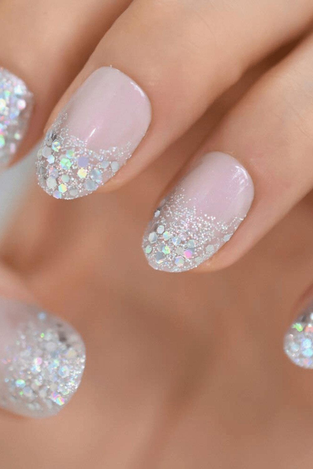 Pink Glitter Oval Tip Nails with rhinestones Press On Nail Kit - TGC Boutique - Press On Nails