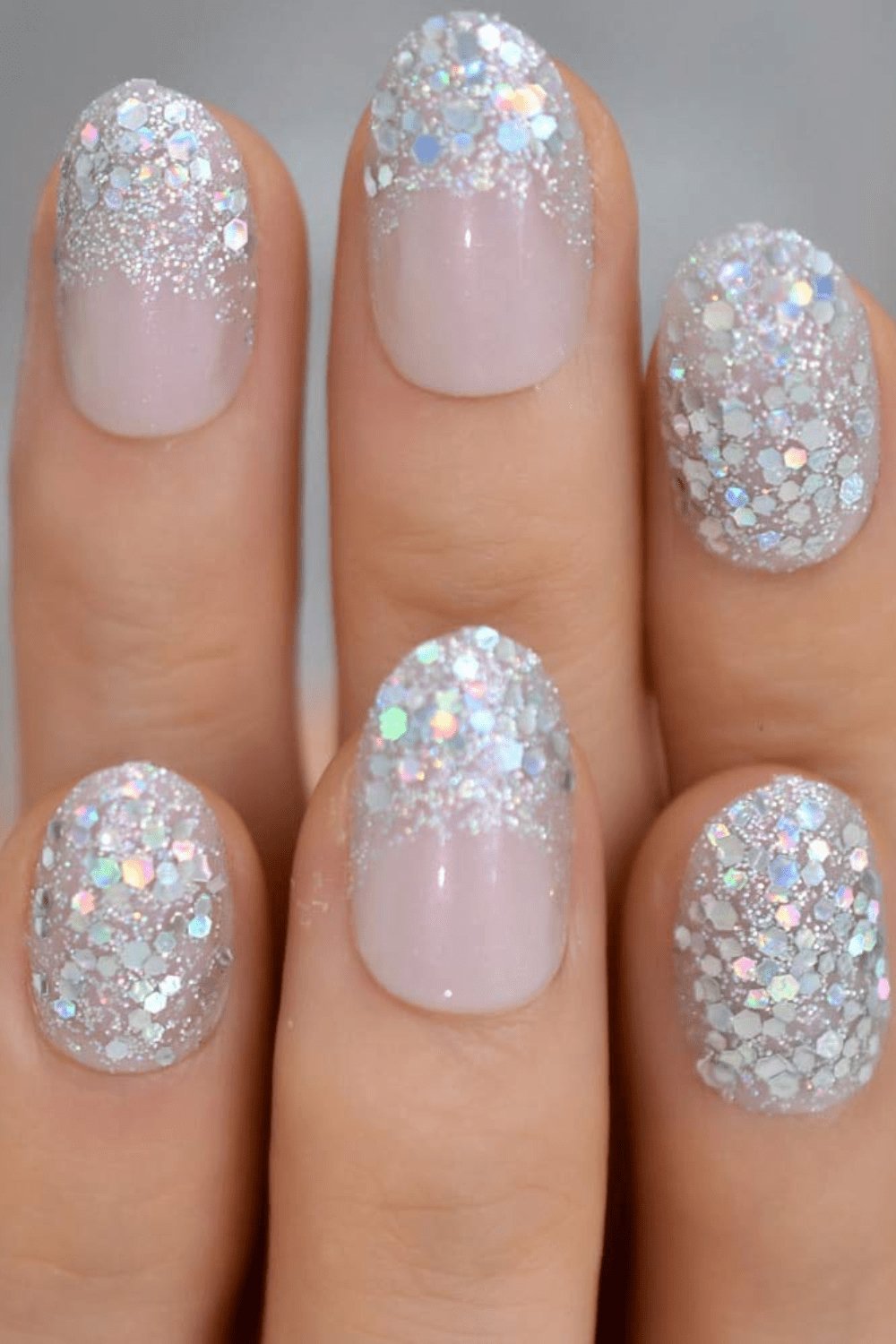 Pink Glitter Oval Tip Nails with rhinestones Press On Nail Kit - TGC Boutique - Press On Nails