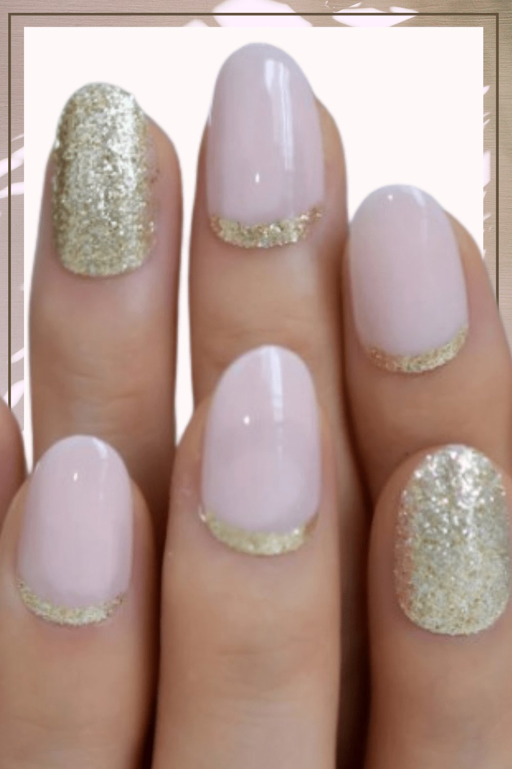 Pink & Gold Glitter Short Oval Press On Nails Kit - TGC Boutique - Press On Nails