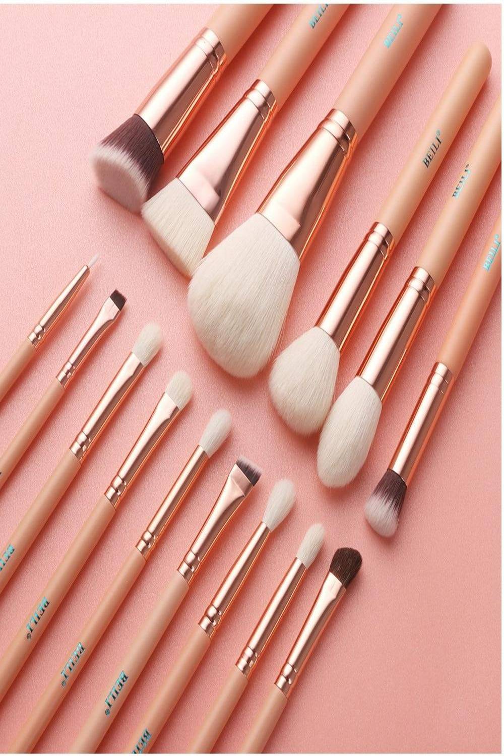 Pink Rose Gold Blending Makeup brush Set - 15 Pack - TGC Boutique - Makeup Brush Set