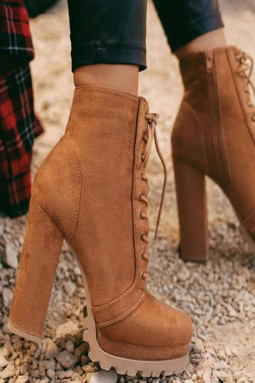 Platform Chunky Heeled Bootie - TGC Boutique - Ankle Booties