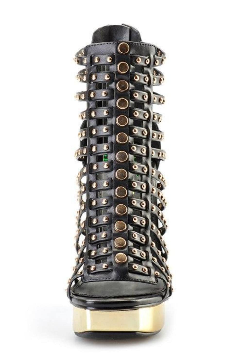 Platform High Heel Studded Ankle Boots - Black - TGC Boutique - Shoes