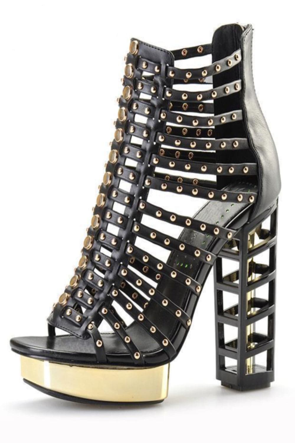 Platform High Heel Studded Ankle Boots - Black - TGC Boutique - Shoes