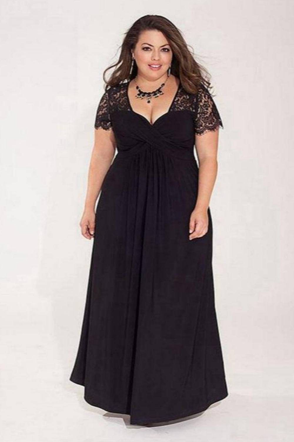 Plus Size Floral Lace Maxi Dress - TGC Boutique - Long Dress