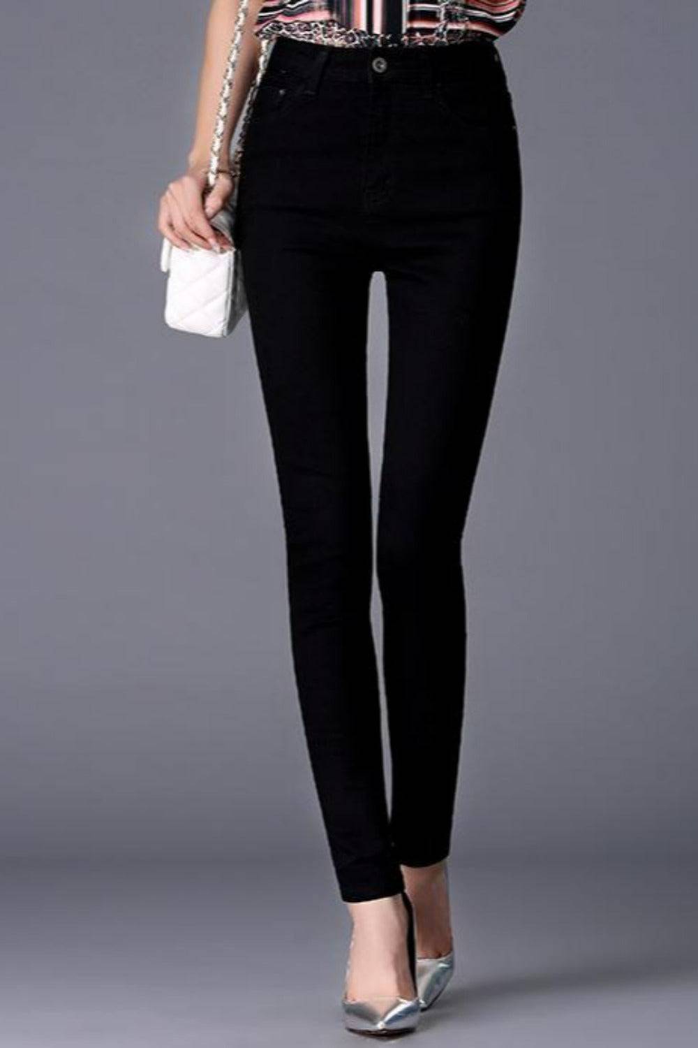 Plus Size High Waist Skinny Mom Jeans - TGC Boutique - Mom Jeans