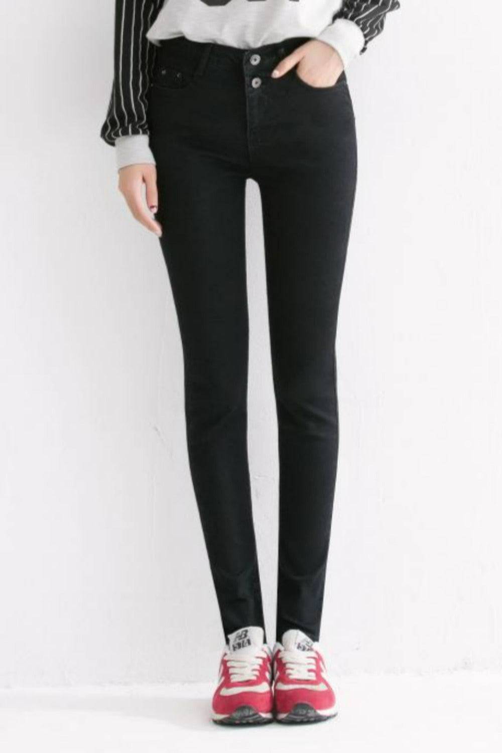 Plus Size High Waist Skinny Mom Jeans - TGC Boutique - Mom Jeans