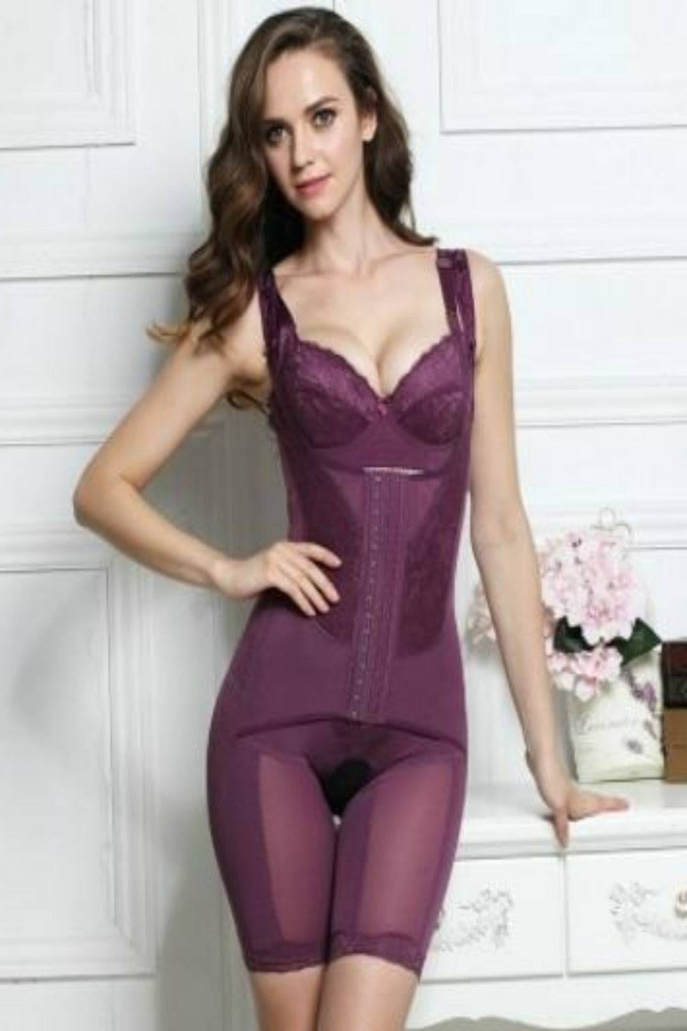 Plus Size Wrap Around High Waist Open Crotch Bodysuit Shapewear - TGC Boutique - Body Shaper