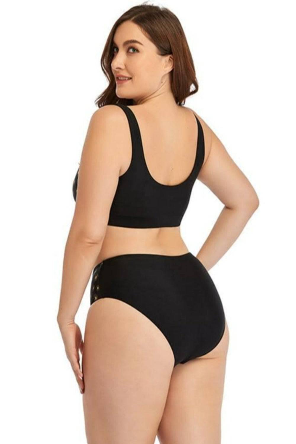 Polka Dot High Waisted Two-Piece Plus Size Bikini Swimsuit - TGC Boutique - Plus Size Swimsuit