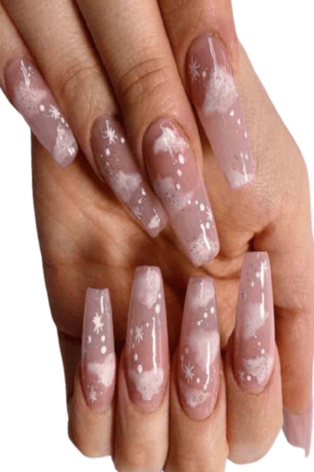 Press On Nails Cloud Glossy Ombre Coffin Nail Kit - TGC Boutique - Press On Nails