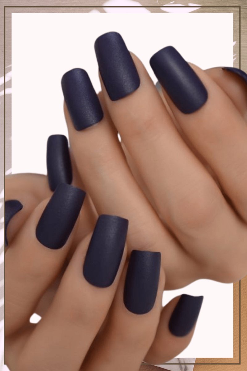 Press On Nails Dark Purple Matte Square Nail Kit - TGC Boutique - Press On Nails