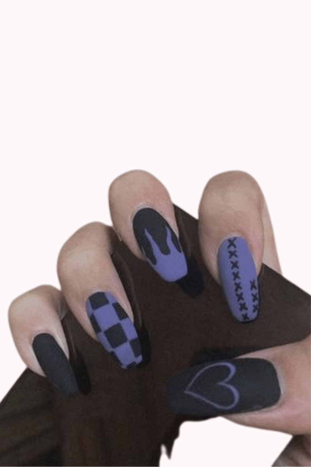 Press On Nails Glossy French Tip Matte Coffin Manicure Nail Kit - TGC Boutique - Press On Nails