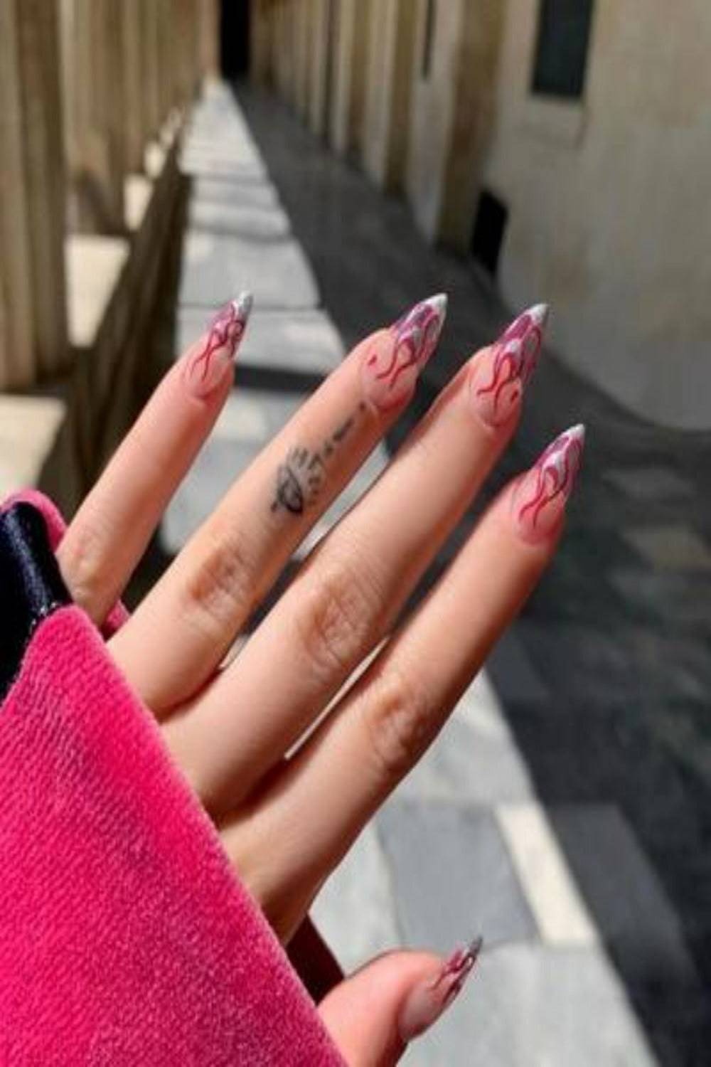 Press On Nails Glossy French Tip Matte Coffin Manicure Nail Kit - TGC Boutique - Press On Nails