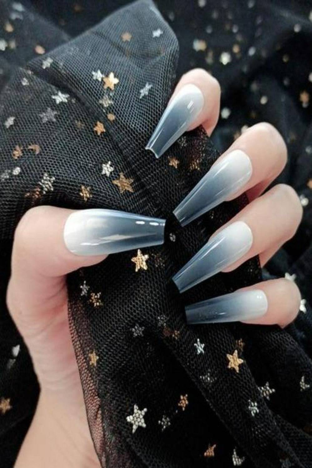 Press On Nails Glossy Gradient Coffin Nail Kit - TGC Boutique - Press On Nails