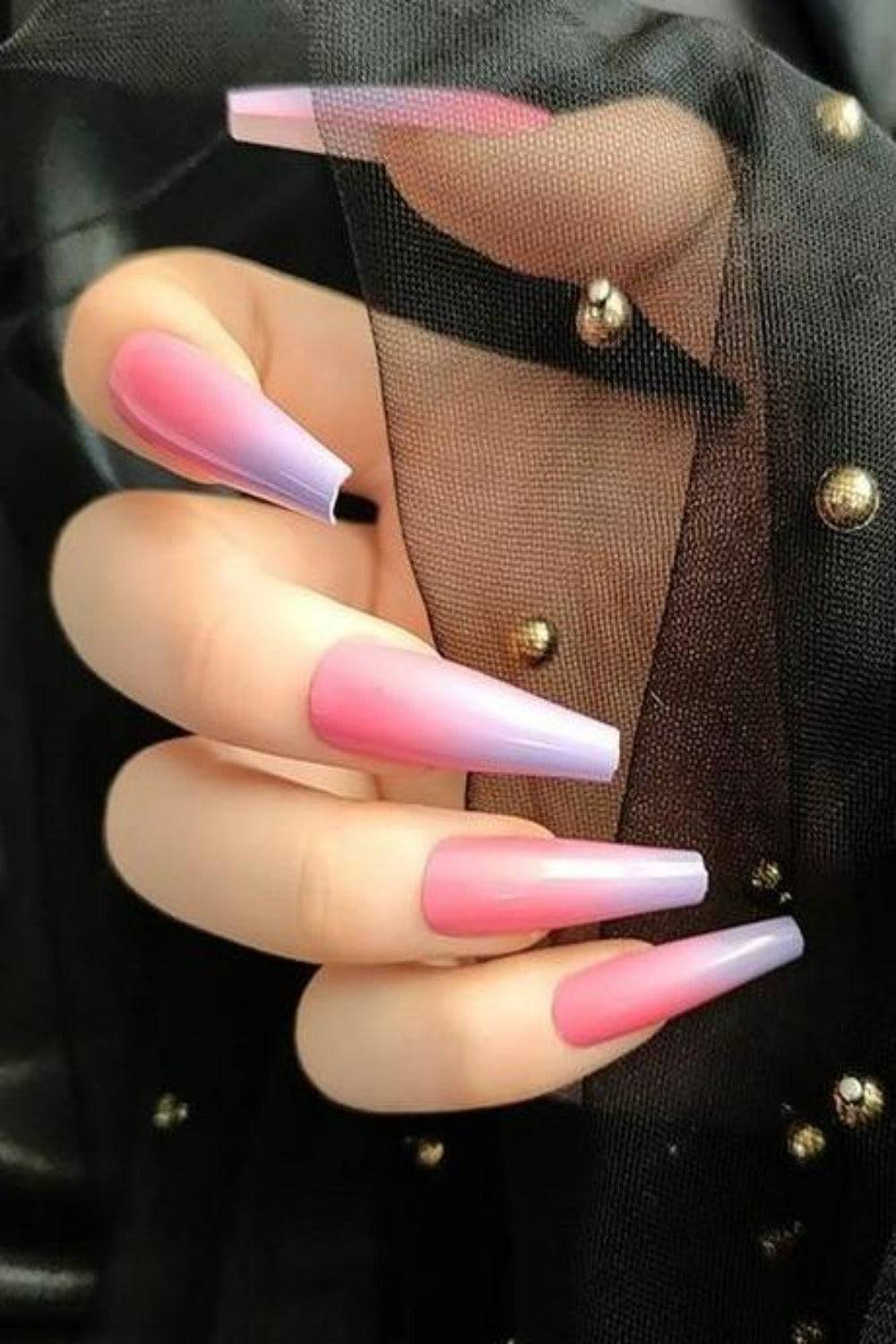 Press On Nails Glossy Gradient Coffin Nail Kit - TGC Boutique - Press On Nails