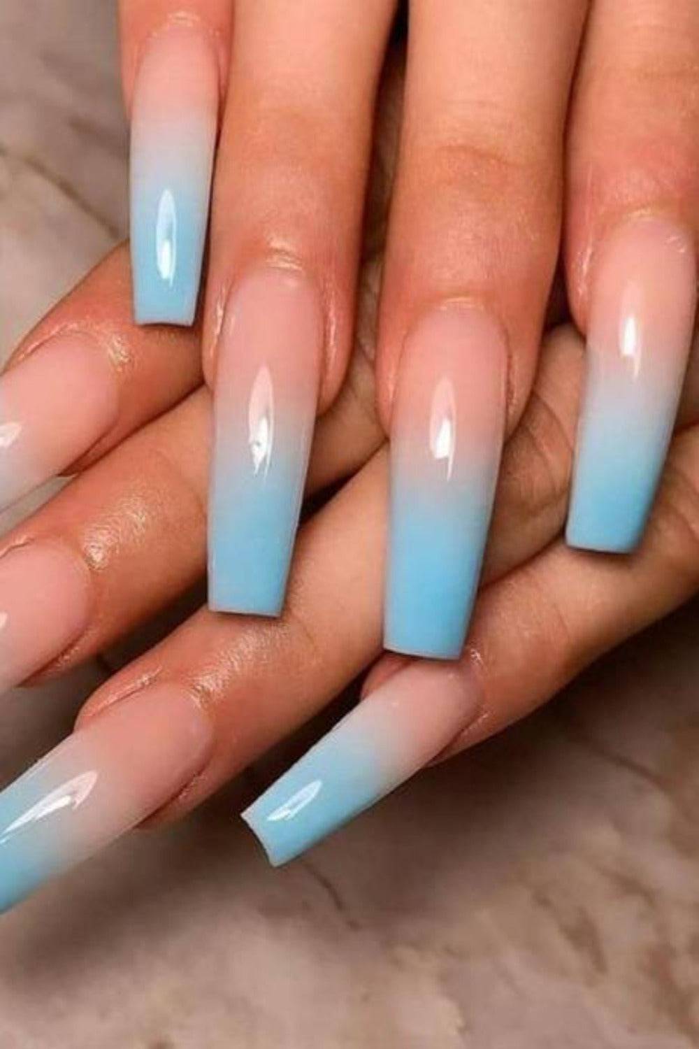 Press On Nails Glossy Gradient Coffin Nail Kit - TGC Boutique - Press On Nails