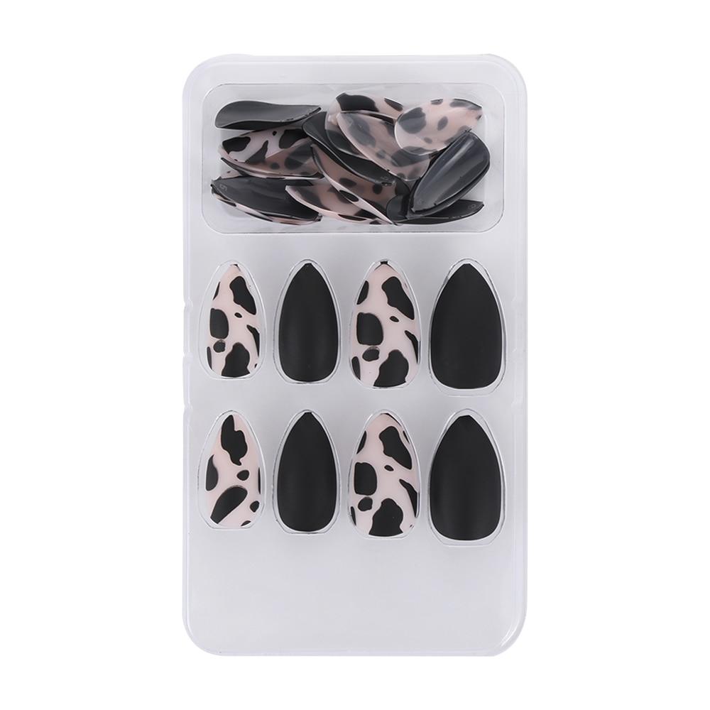 Press On Nails Gradient Matte Glossy Neon String Art Coffin Nail Kit - TGC Boutique - Press On Nails