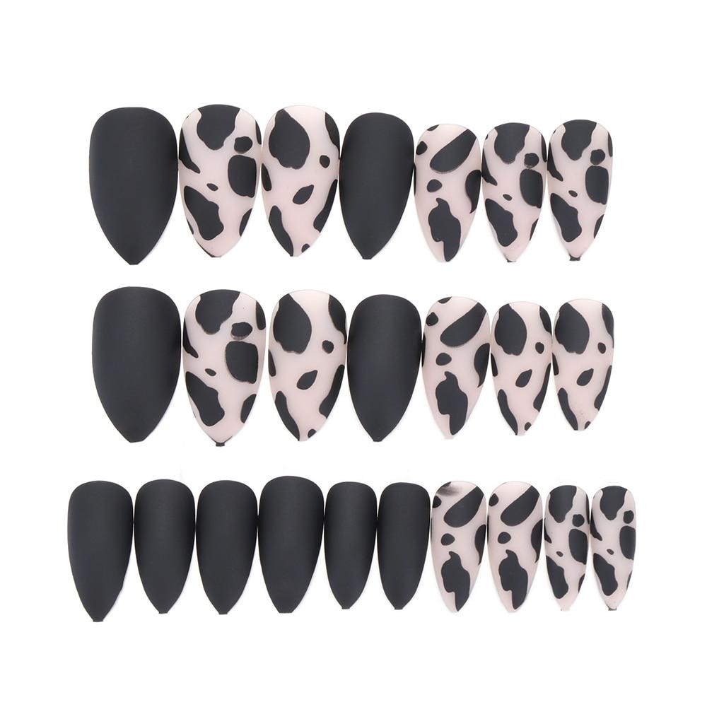 Press On Nails Gradient Matte Glossy Neon String Art Coffin Nail Kit - TGC Boutique - Press On Nails