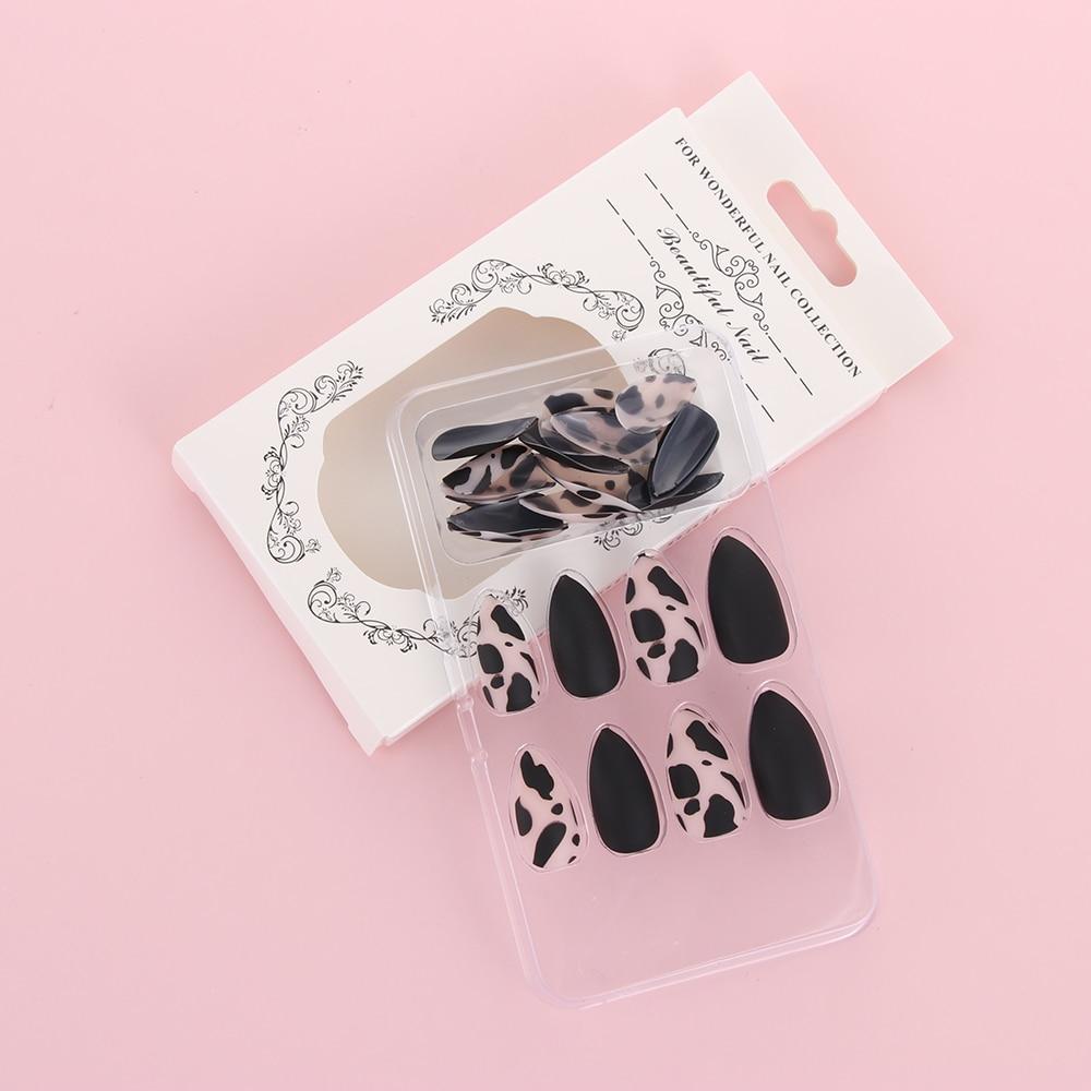 Press On Nails Gradient Matte Glossy Neon String Art Coffin Nail Kit - TGC Boutique - Press On Nails