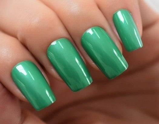 Press On Nails Green Glossy Square Nail Kit - TGC Boutique - Press On Nails